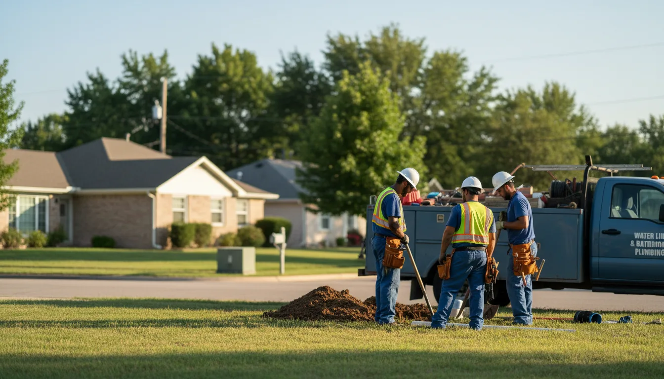 Residential water line and bathroom plumbing service in Greer, AZ